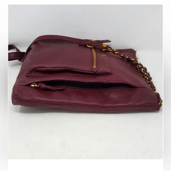 ELLIOTT LUCCA Beautiful!!! BURGUNDY LEATHER CROSSBODY - Picture 9 of 9